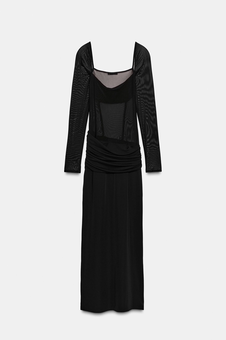 Платье сочетающее текстиль