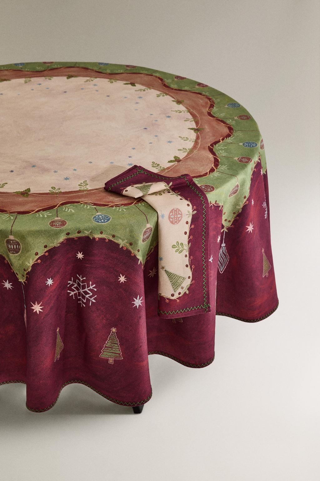 Хлопковый столовый скатерть с рождественским принтом