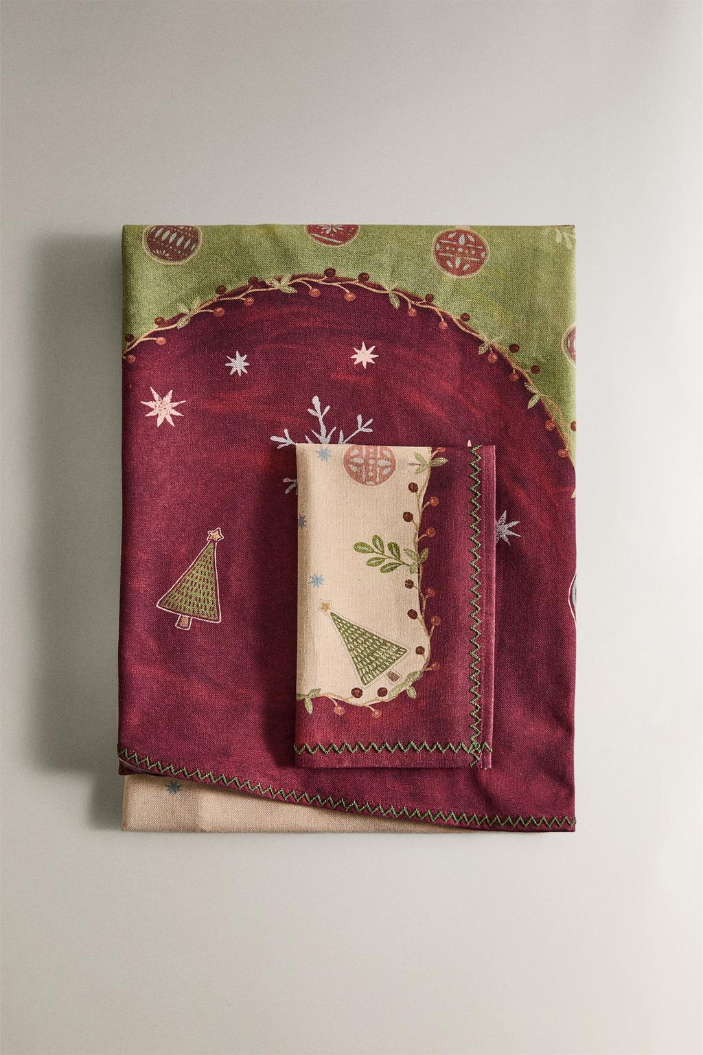 Хлопковый столовый скатерть с рождественским принтом