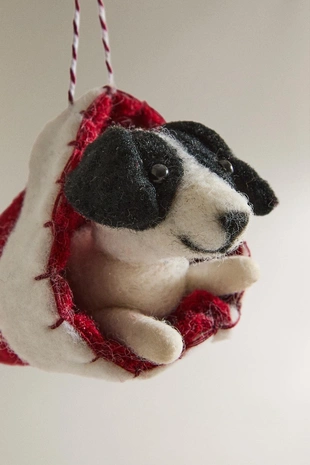 Гирлянда из фетра с собакой породы бордер-колли для ёлки- Заказать в России