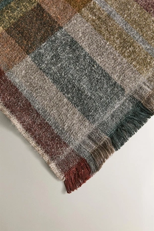 Плед из хлопка в клетку- Заказать в России