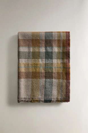 Плед из хлопка в клетку- Заказать в России