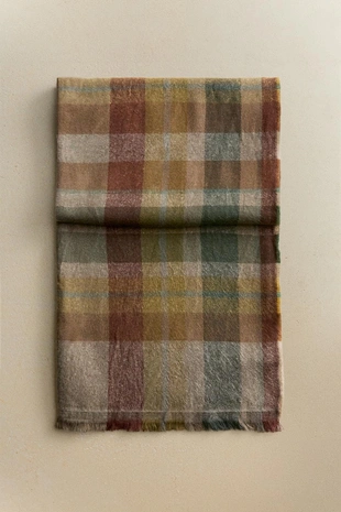 Плед из хлопка в клетку- Заказать в России