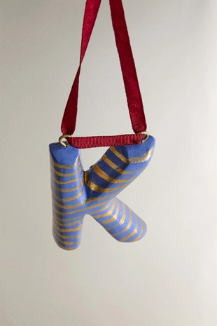 Рождественская игрушка для ёлки буква к- Заказать в России