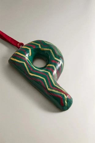 Рождественская игрушка на ёлку буква P- Заказать в России