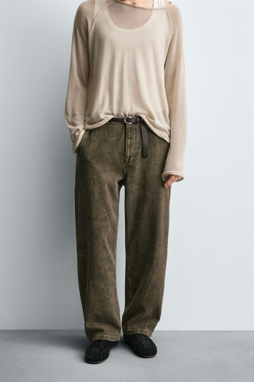 БРЮКИ КАРГО ИЗ ТКАНИ С АБСТРАКТНЫМ ПРИНТОМ