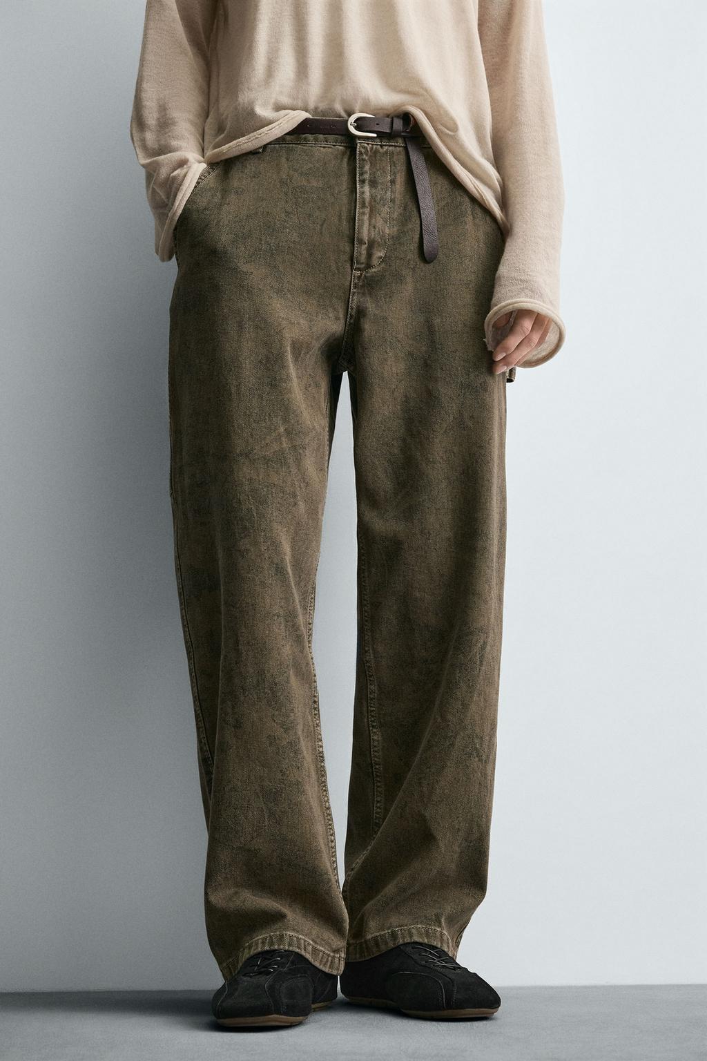 БРЮКИ КАРГО ИЗ ТКАНИ С АБСТРАКТНЫМ ПРИНТОМ