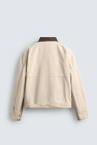 Куртка с контрастным воротником- Заказать в России