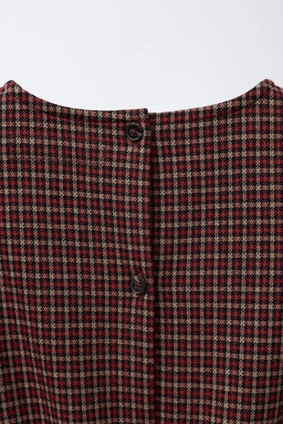 Короткий комбинезон в клетку с бантом- Заказать в России