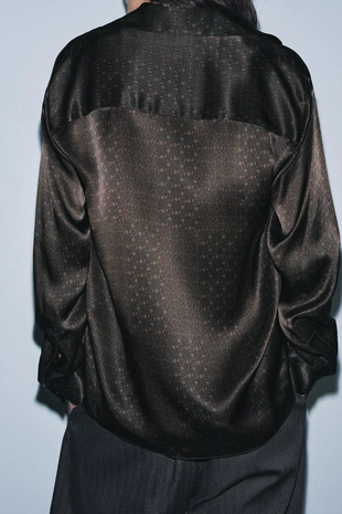 Шелковая рубашка в пижамном стиле — ZW COLLECTION- Заказать в России