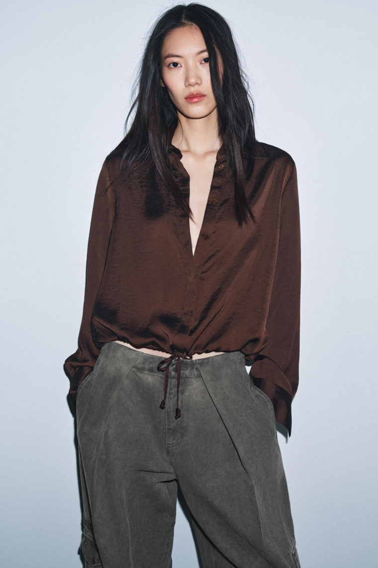 Блузка из атласа zw collection