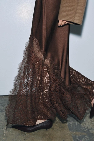 Атласная юбка с кружевом ZW COLLECTION- Заказать в России