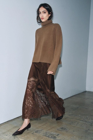 Атласная юбка с кружевом ZW COLLECTION- Заказать в России