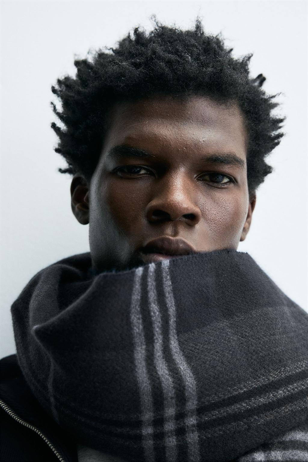 ШАРФ В КЛЕТКУ С БАХРОМОЙ