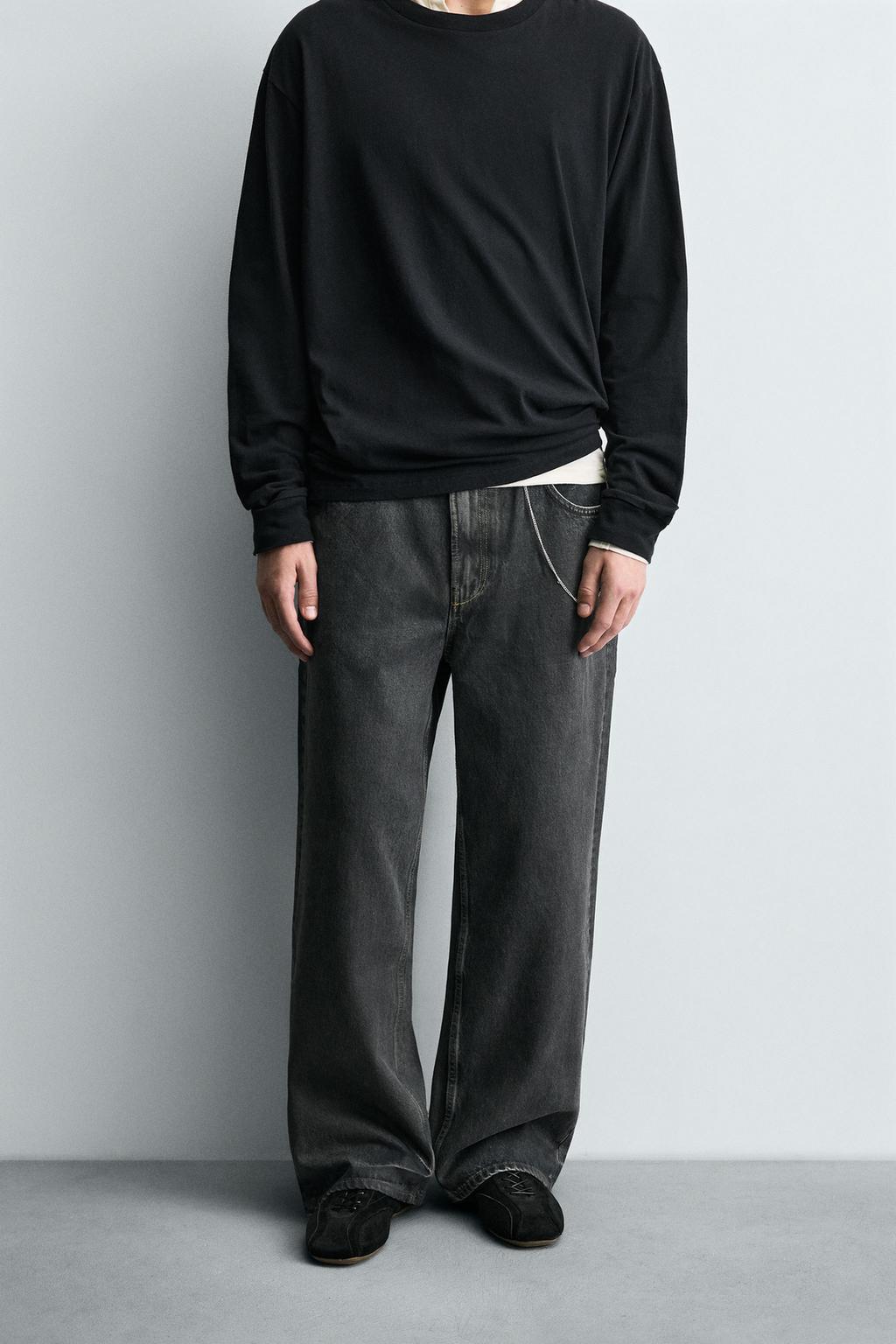 ДЖИНСЫ BAGGY FIT С ЭФФЕКТОМ ВОЩЕНИЯ