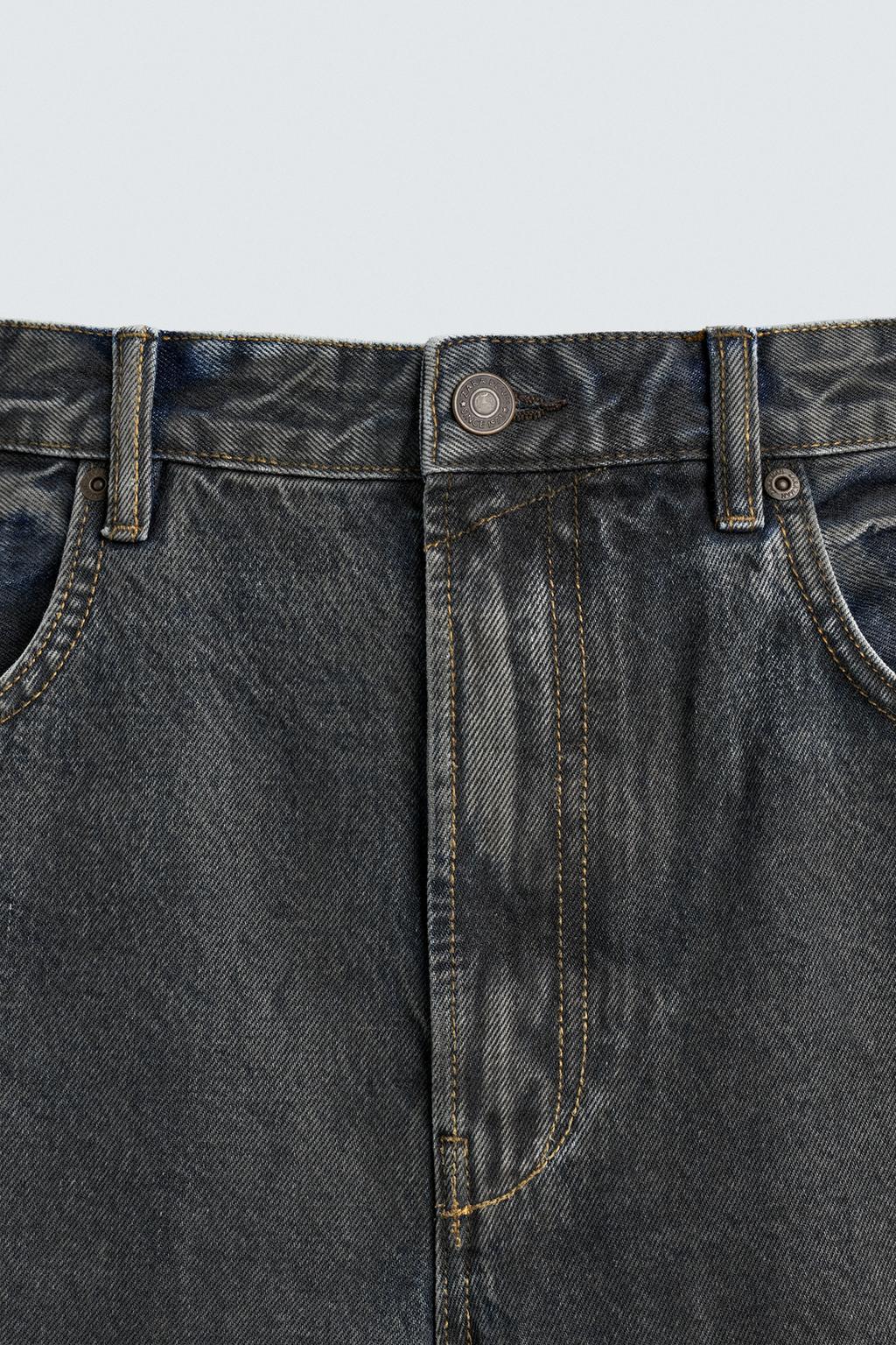 ДЖИНСЫ BAGGY FIT С ЭФФЕКТОМ ВОЩЕНИЯ