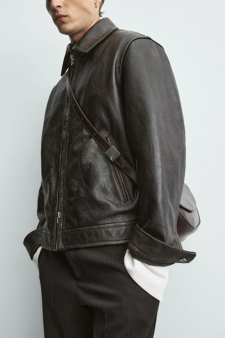 Кожаная сумка через плечо