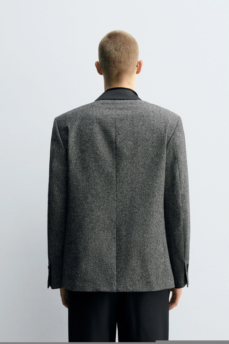 Многоцветный мозаичный двубортный блейзер