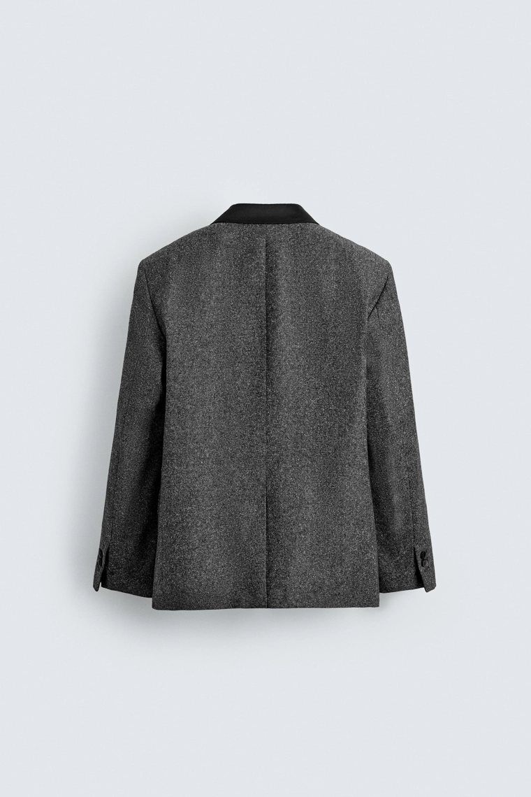 Многоцветный мозаичный двубортный блейзер