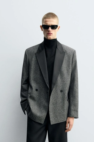 Двубортный блейзер с контрастными элементами- Заказать в России