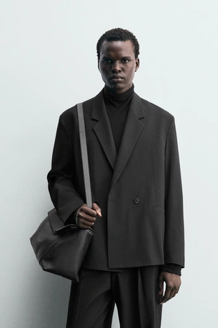 Двубортный костюмный блейзер из шерсти- Заказать в России