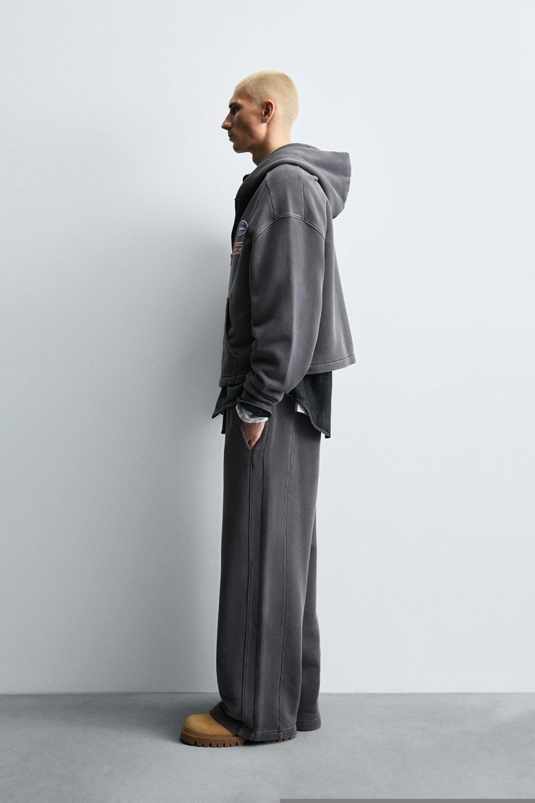 Толстовка с нашивками и эффектом поноса washed