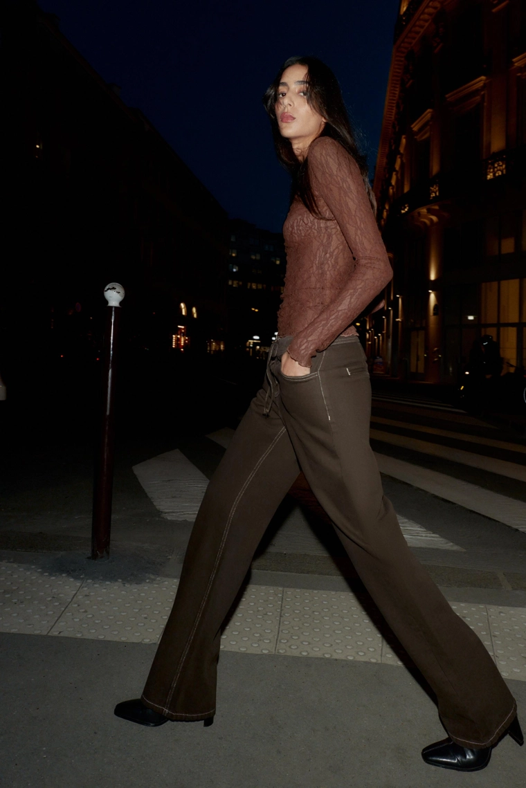 Джинсы z1975 прямого кроя с высокой посадкой и шнуровкой