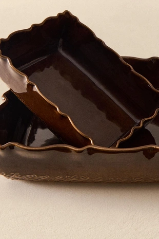 Прямоугольное текстильное овенское блюдо из керамики- Заказать в России