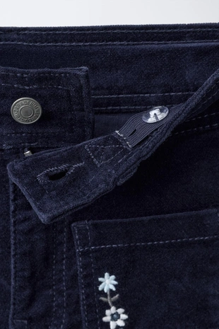 Бархатные брюки с вышивкой в виде цветов- Заказать в России