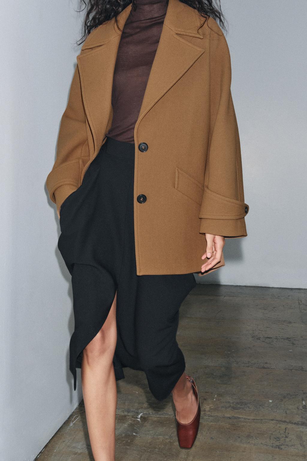 ПАЛЬТО ОВЕРСАЙЗ ИЗ СМЕСОВОЙ ШЕРСТИ — ZW COLLECTION LIMITED EDITION