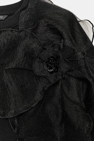 Толстовка из органзы с цветочным принтом- Заказать в России