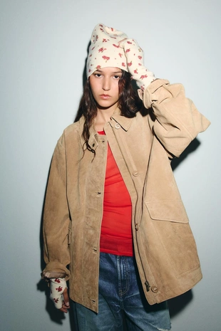 Шапка бини с цветочным узором- Заказать в России