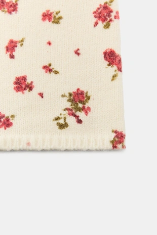 Шапка бини с цветочным узором- Заказать в России