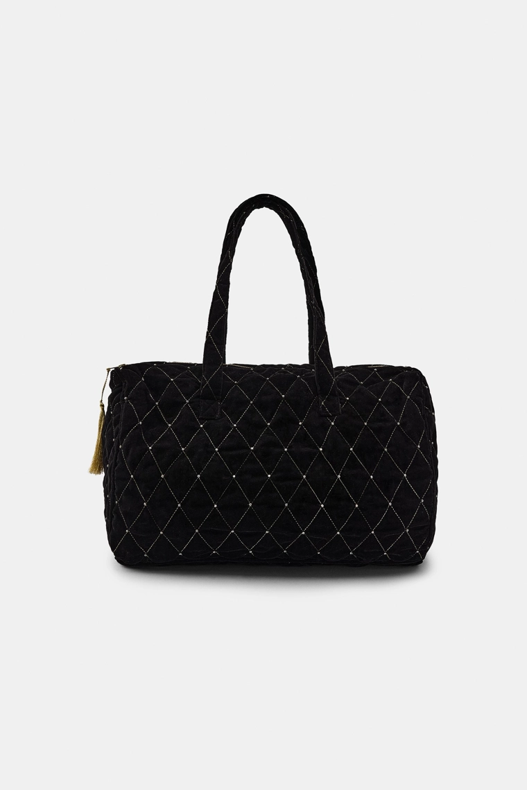 Стеганая сумка из бархата с блестками