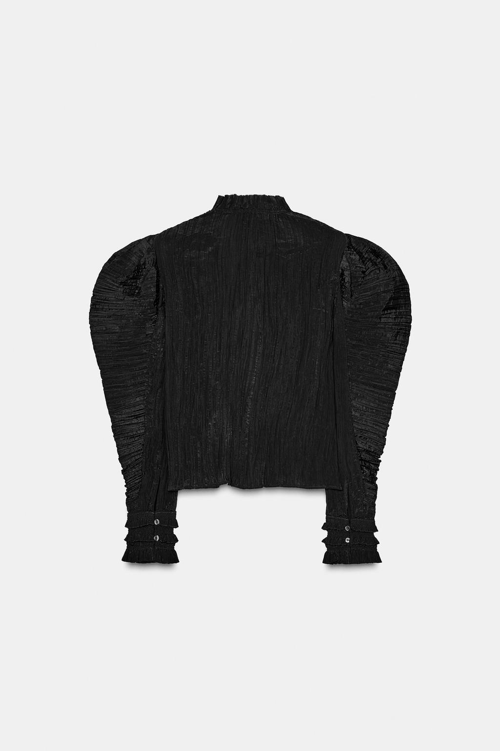 ЖАТАЯ БЛУЗКА С ОБЪЕМНЫМИ РУКАВАМИ — ZW COLLECTION