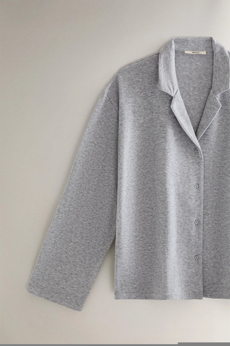 Рубашка из хлопка с длинным рукавом zara