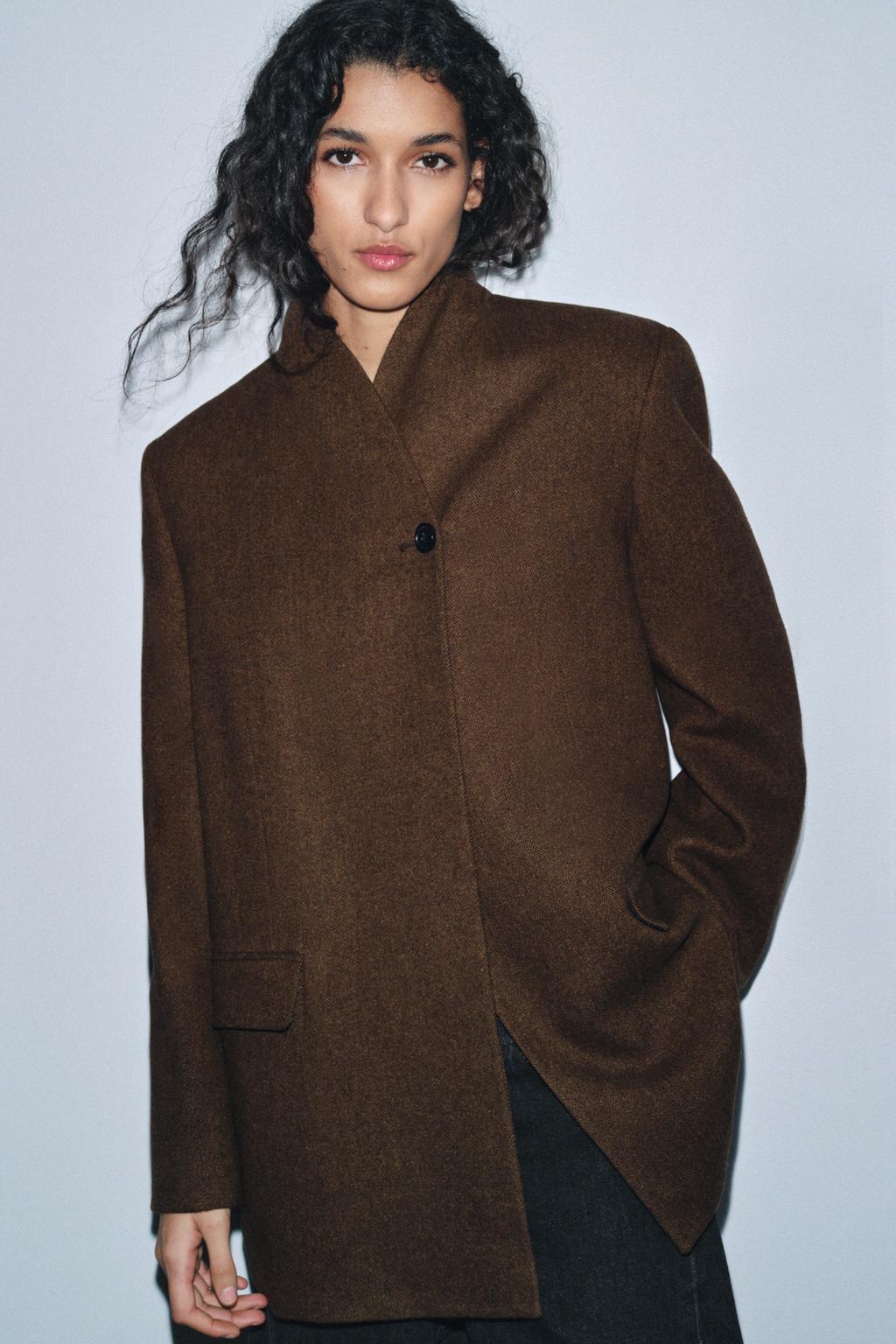 БЛЕЙЗЕР ИЗ СМЕСОВОЙ ШЕРСТИ С УЗОРОМ В ЕЛОЧКУ — ZW COLLECTION