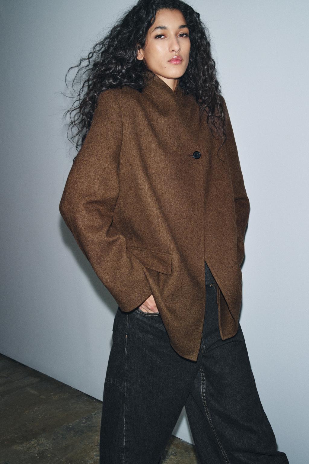 БЛЕЙЗЕР ИЗ СМЕСОВОЙ ШЕРСТИ С УЗОРОМ В ЕЛОЧКУ — ZW COLLECTION