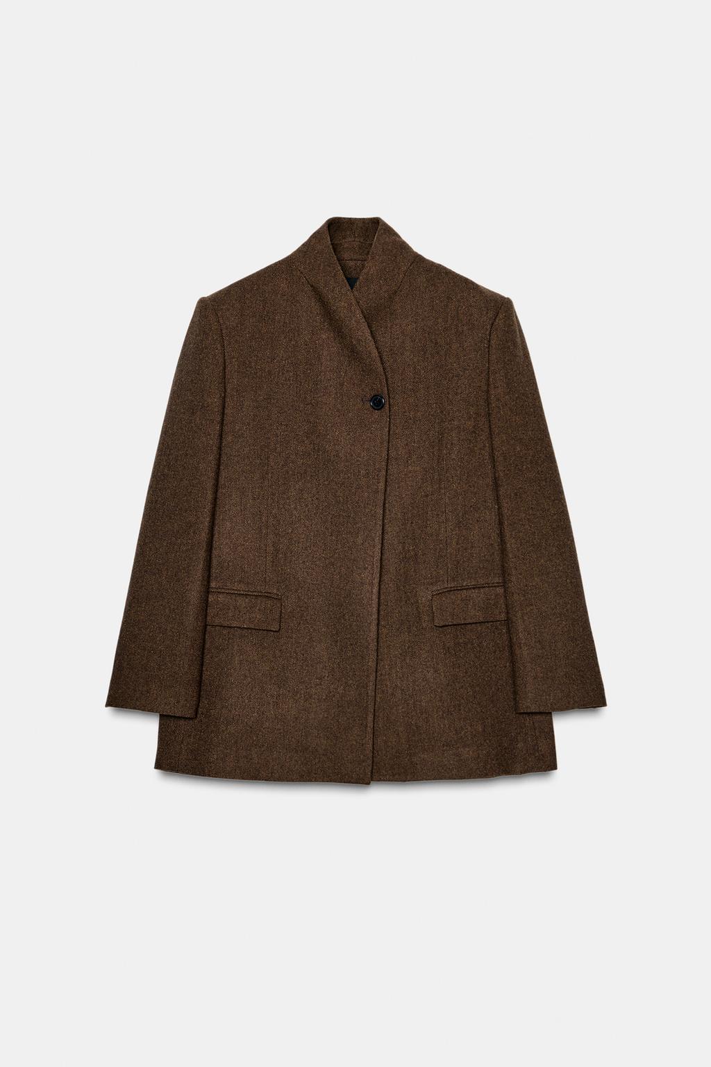 БЛЕЙЗЕР ИЗ СМЕСОВОЙ ШЕРСТИ С УЗОРОМ В ЕЛОЧКУ — ZW COLLECTION