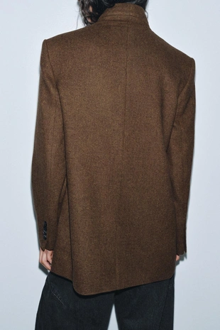 Блейзер из смесовой шерсти с узором в елочку — ZW COLLECTION- Заказать в России