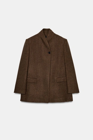 Блейзер из смесовой шерсти с узором в елочку — ZW COLLECTION- Заказать в России