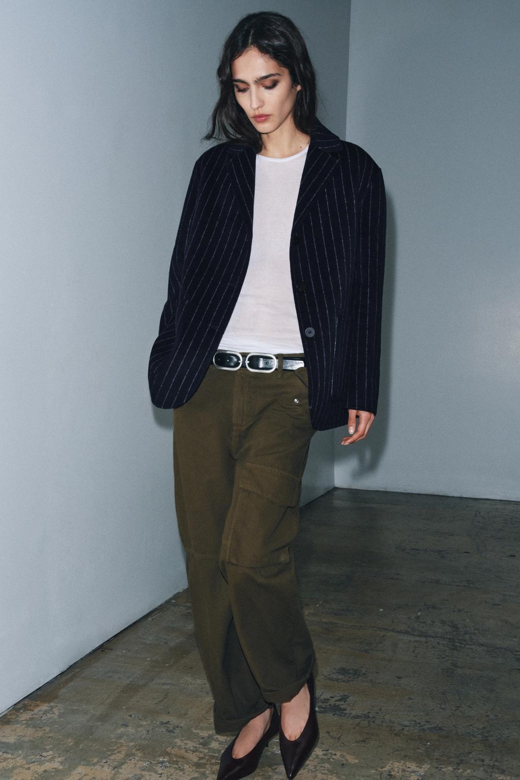 БЛЕЙЗЕР В ТОНКУЮ ПОЛОСКУ ИЗ СМЕСОВОЙ ШЕРСТИ — ZW COLLECTION