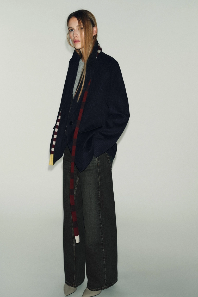 Шерстяной блейзер в полоску