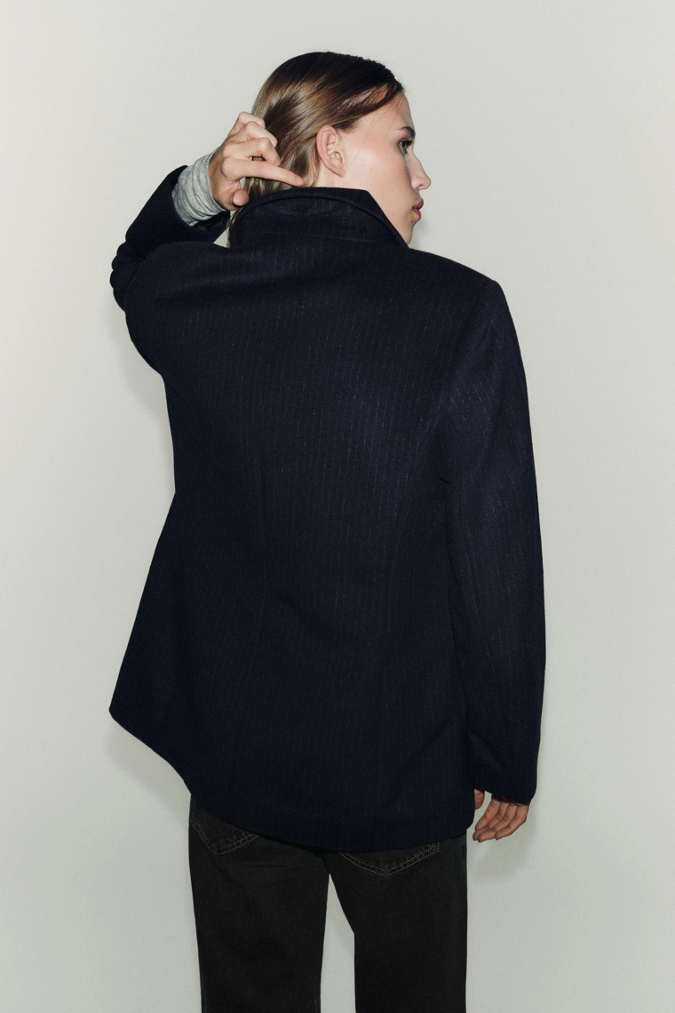 Шерстяной блейзер в полоску