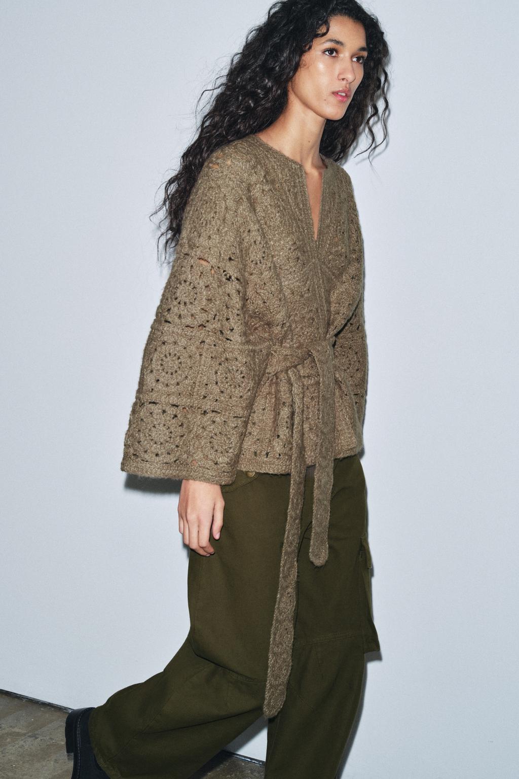 ВЯЗАНЫЙ КАРДИГАН С ПОЯСОМ