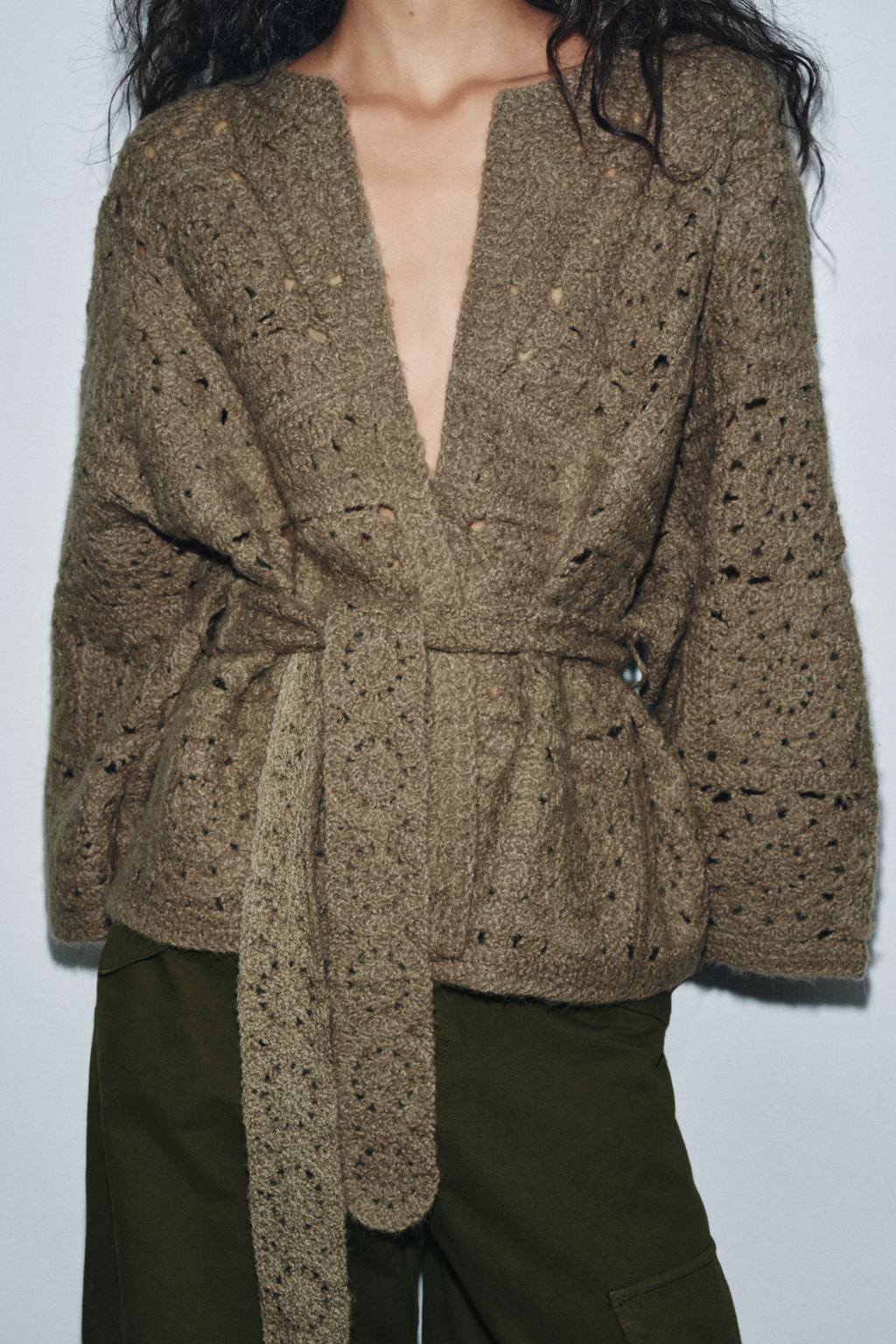 ВЯЗАНЫЙ КАРДИГАН С ПОЯСОМ