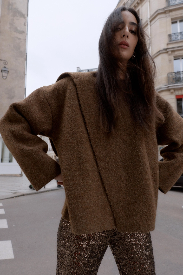 Кардиган с деталью в виде шарфа