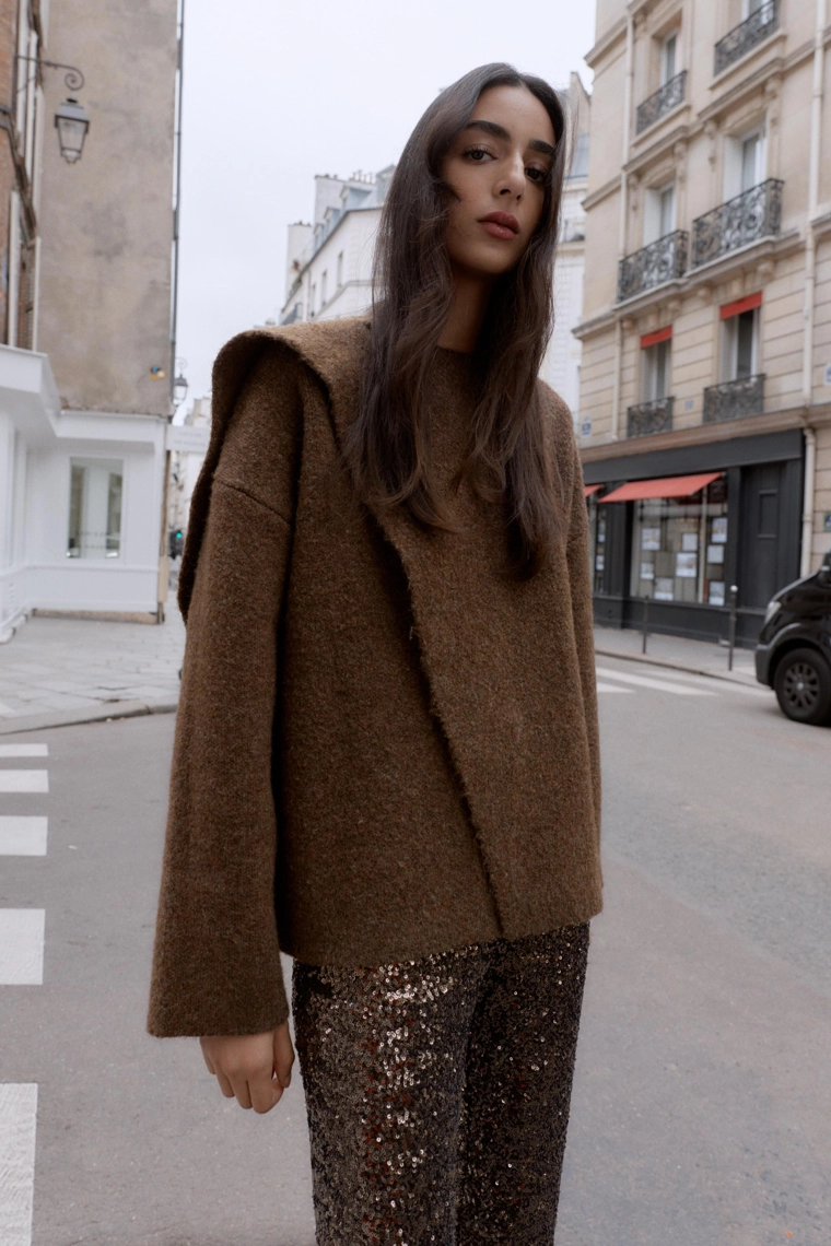 Кардиган с деталью в виде шарфа