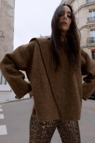 Кардиган с шарфом- Заказать в России