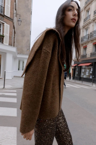 Кардиган с шарфом- Заказать в России